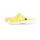 Sunny Daisy Garden Shoes for Adults & Kids – Lightweight EVA Slip-On Yellow Floral Summer Sandals Water-Resistant Nurse Comfort Walking