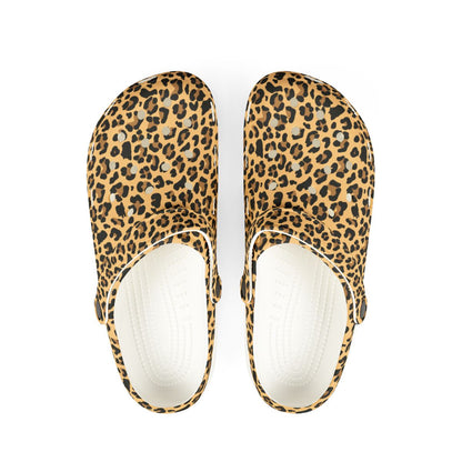 Classic Leopard Garden Shoes for Adults & Kids – Lightweight EVA Slip-On Animal Print Sandals Water-Resistant Nurse Comfort & Walking