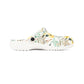 Wildflower Bloom Garden Shoes for Adults & Kids – Lightweight EVA Slip-On White Floral Sandals Water-Resistant Nurse Comfort & Walking