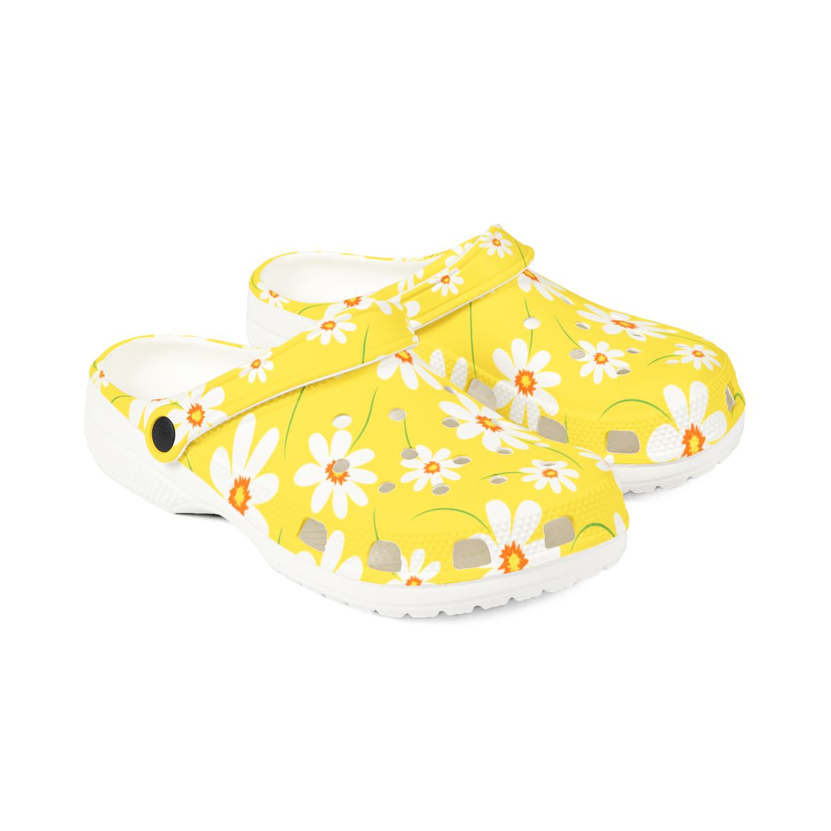 Sunny Daisy Garden Shoes for Adults & Kids – Lightweight EVA Slip-On Yellow Floral Summer Sandals Water-Resistant Nurse Comfort Walking