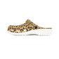 Classic Leopard Garden Shoes for Adults & Kids – Lightweight EVA Slip-On Animal Print Sandals Water-Resistant Nurse Comfort & Walking
