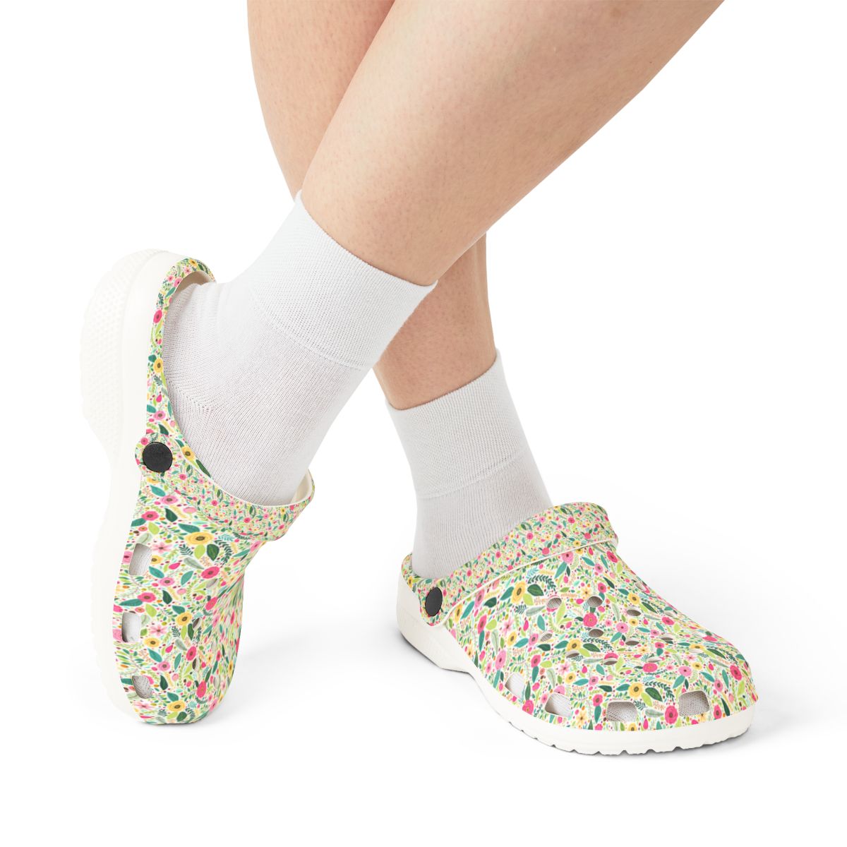 Peony Meadow Garden Shoes for Adults & Kids – Lightweight EVA Slip-On Floral Summer Sandals Water-Resistant Nurse Comfort & Walking Footwear