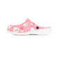 Pink Ghost Garden Shoes for Adults & Kids – Lightweight EVA Slip-On Halloween Sandals Water-Resistant Nurse Comfort Footwear
