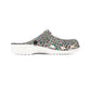 Confetti Leopard Garden Shoes for Adults & Kids – Lightweight EVA Slip-On Colorful Animal Sandals Water-Resistant Nurse Comfort & Walking