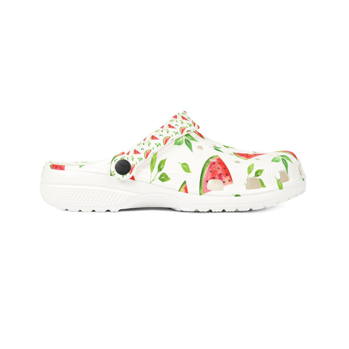 Watermelon Garden Shoes for Adults & Kids – Fruit Print Lightweight EVA Slip-On Sandals, Fruitcore, Gardening Mom, Summer Vibes