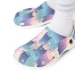 Pastel Cat Print Garden Shoes for Adults & Kids – Lightweight EVA Slip-On Colorful Summer Sandals Water-Resistant Nurse Comfort & Walking