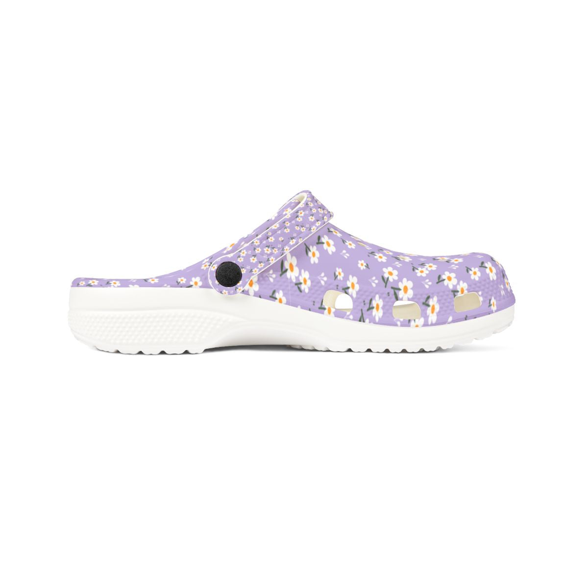 Lavender Daisy Garden Shoes for Adults & Kids – Lightweight EVA Slip-On Floral Summer Sandals Water-Resistant Nurse Comfort Walking Footwear