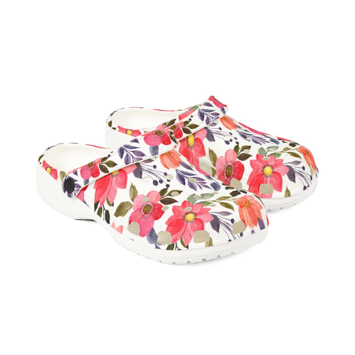 Blush Bloom Garden Shoes for Adults & Kids – Lightweight EVA Slip-On Pink Floral Sandals Water-Resistant Nurse Comfort & Everyday Walking