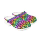 Rainbow Leopard Garden Shoes for Adults & Kids – Lightweight EVA Slip-On Bold Animal Sandals Water-Resistant Nurse Comfort & Festival Walking