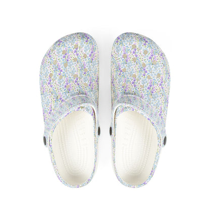 Lavender Meadow Garden Shoes for Adults & Kids Lightweight EVA Slip-On Floral Summer Sandals Water-Resistant Nurse Walking Comfort Footwear