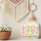 Easter Bunny Necklace or Keychain, Cute Bunny Trio Jewelry, Pastel Rabbit Pendant for Teen Girl, Easter Basket Stuffer Gift