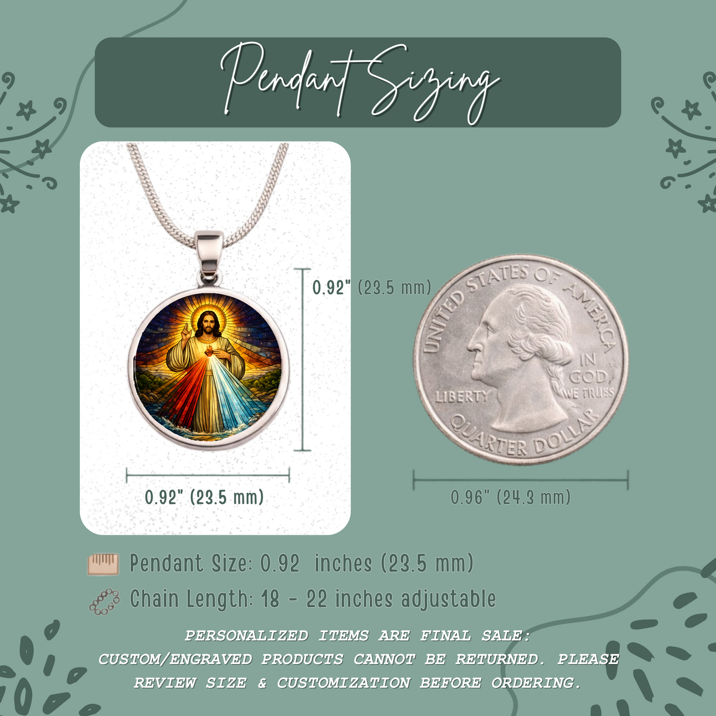Divine Mercy Jesus Necklace or Keychain, Catholic Jesus I Trust in You Jewelry, Christian Faith Pendant Gift