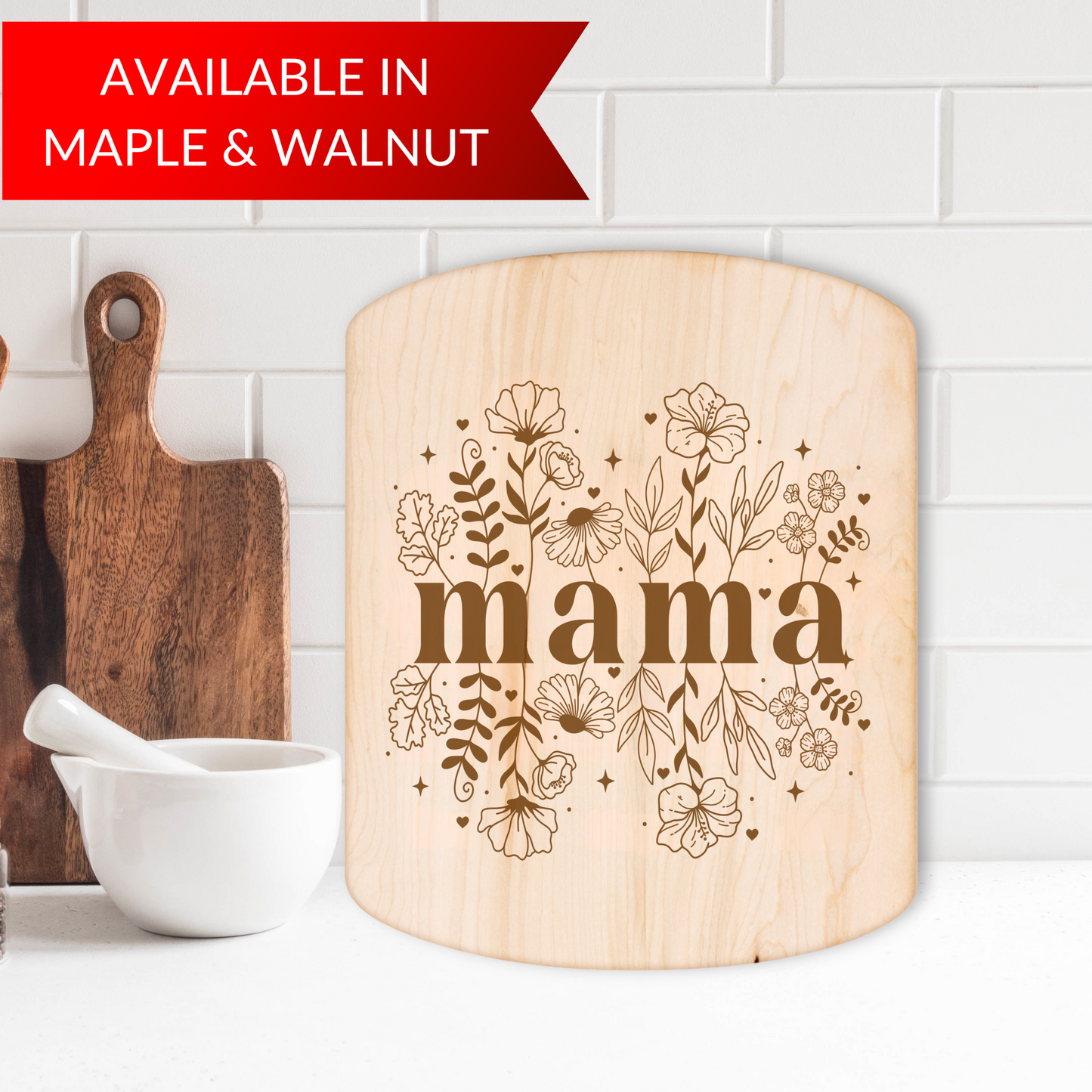 Custom Mama Floral Chopping Board