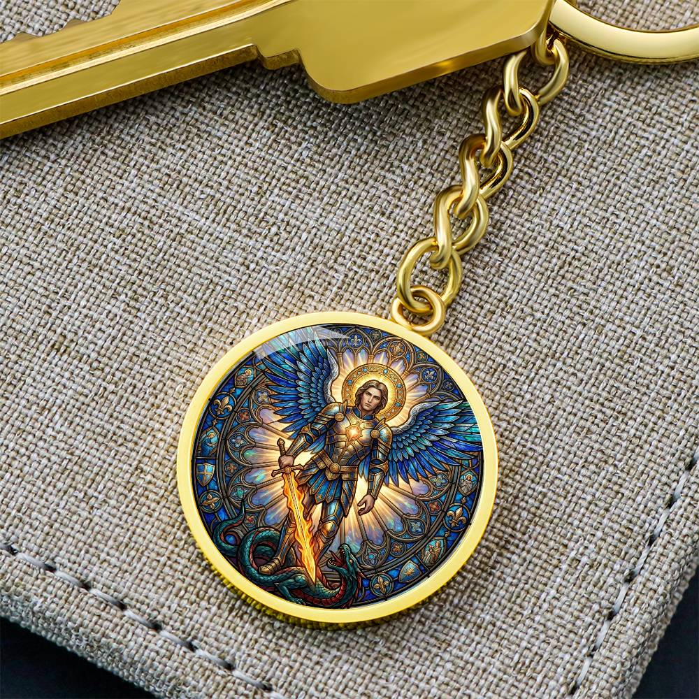 Archangel Michael Necklace or Keychain, Saint Michael Catholic Necklace, Protection Jewelry, Religious Keepsake Gift