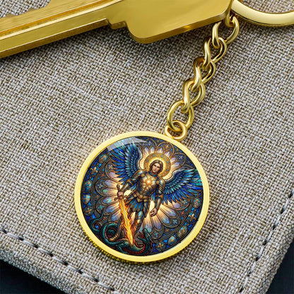 Archangel Michael Necklace or Keychain, Saint Michael Catholic Necklace, Protection Jewelry, Religious Keepsake Gift