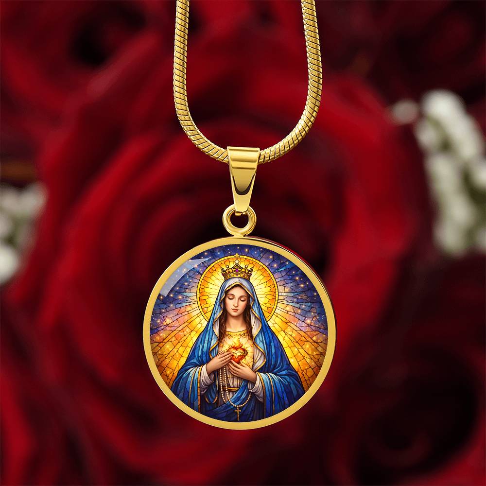 Immaculate Heart of Mary Necklace or Keychain, Catholic Marian Jewelry, Blessed Virgin Mary Pendant, Christian Faith Gift