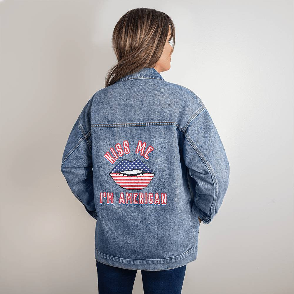 Custom American Kiss Denim Jacket