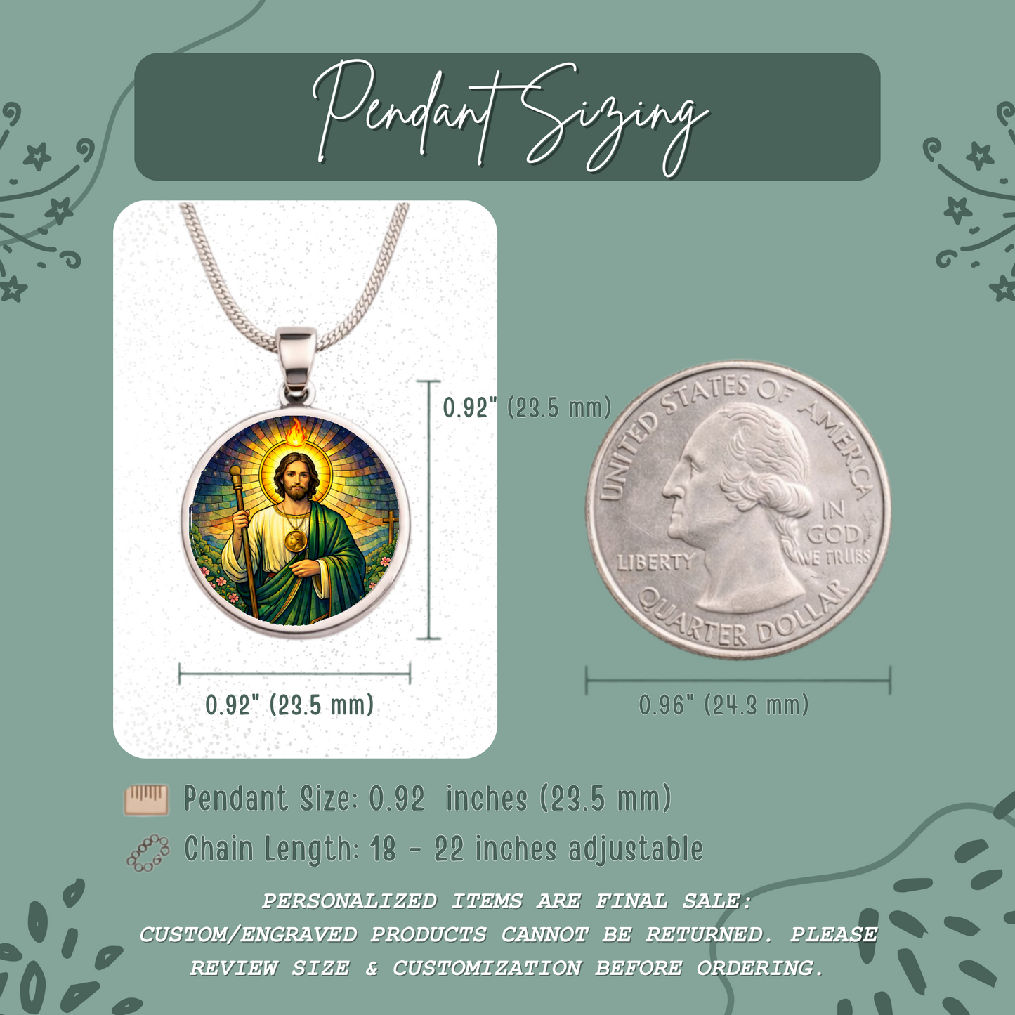 Saint Jude Necklace or Keychain, Patron Saint of Hopeless Causes Jewelry, Catholic Faith Pendant Gift