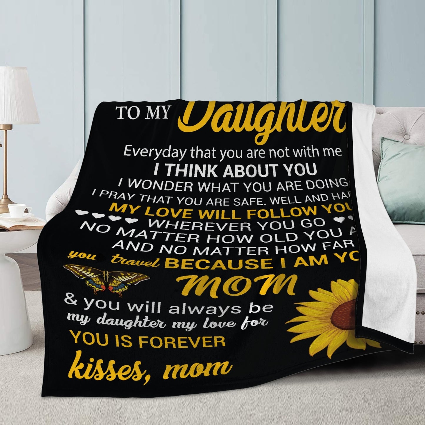 Daughter Everyday Sunflower Fleece Blanket