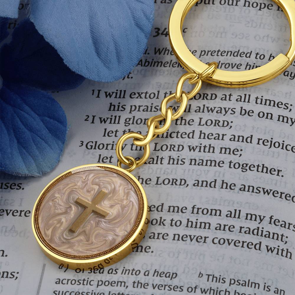 Dainty Cross Necklace or Keychain, Catholic Necklace for Women, Christian Jewelry Gift, Minimalist Religious Pendant