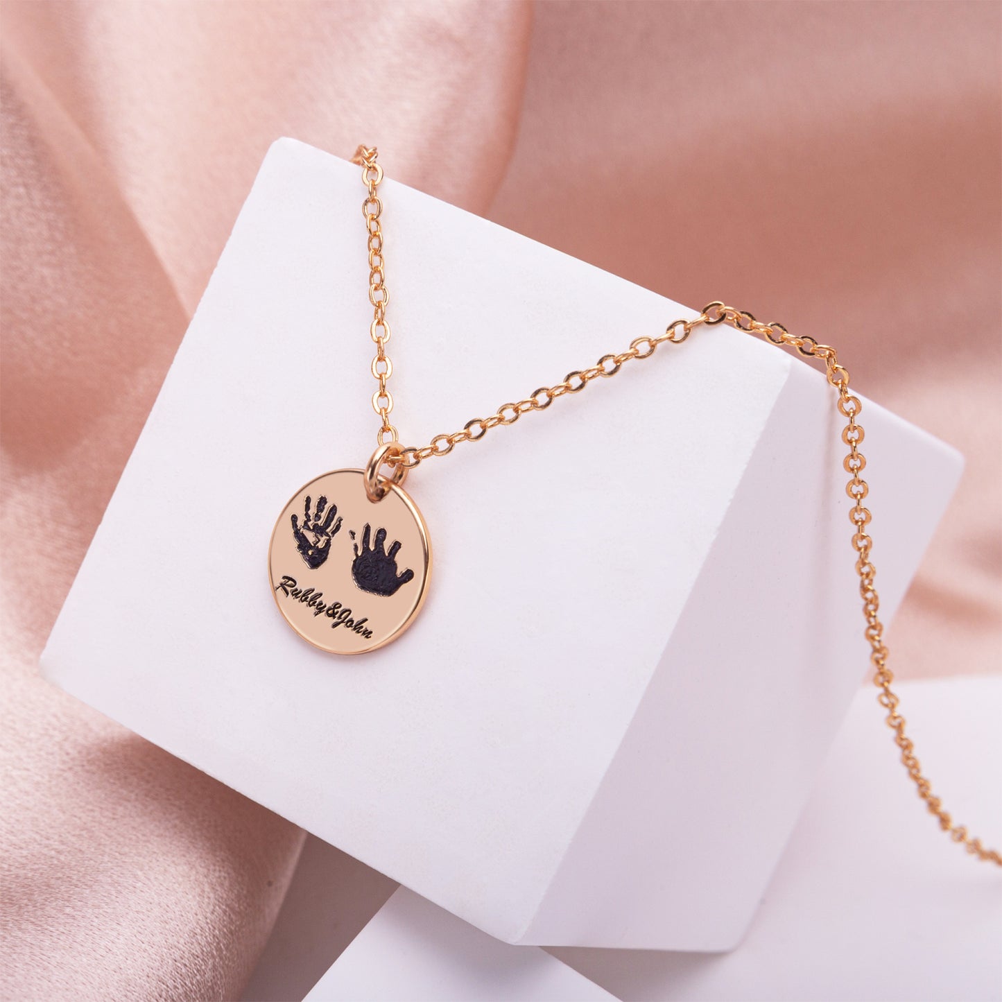 Personalized Handprint Necklace with Name