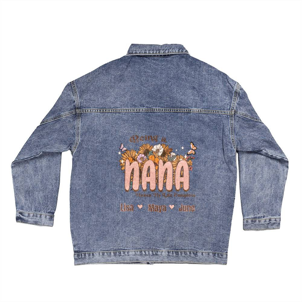 Personalized Nana Denim Jacket with Kids Names