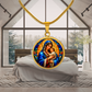Mary and Baby Jesus Necklace or Keychain, Catholic Necklace, Virgin Mary Jewelry, Religious Keepsake Gift