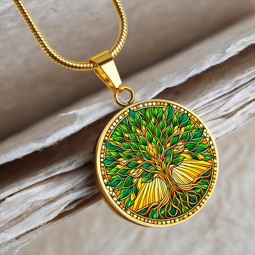 Stained Glass Tree of Life Jewelry - Silver and Gold