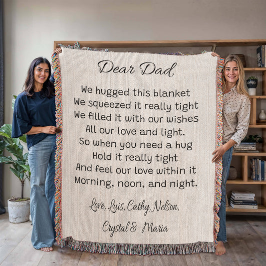 Personalized Grandpas Dad blanket, Custom Grandpa Gift with Kids Name, Father’s Day Gift from Kids, Sentimental Gift for Dad, Custom Family