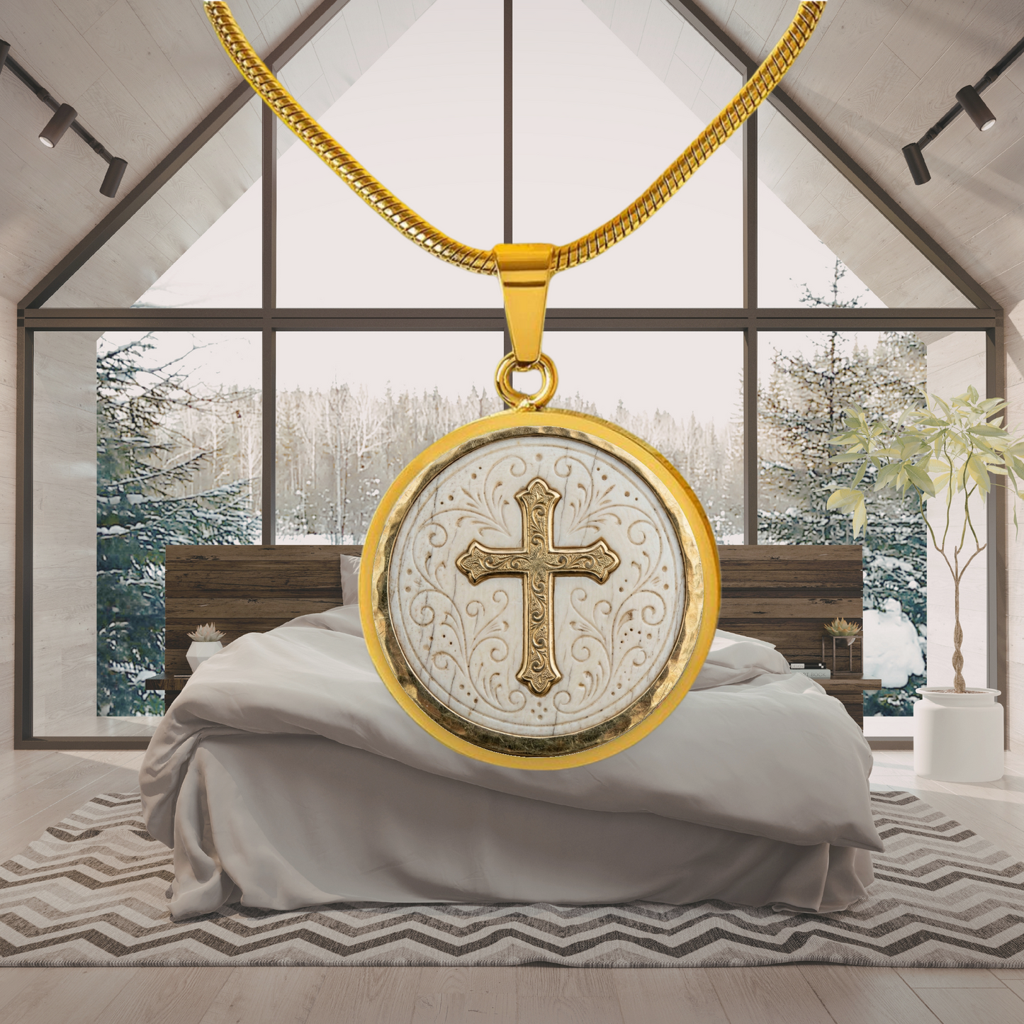 Ornate Cross Necklace or Keychain, Catholic Necklace for Women, Christian Jewelry Gift, Elegant Religious Pendant Gift