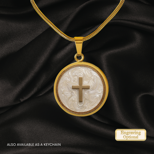 Dainty Cross Necklace or Keychain, Catholic Necklace for Women, Christian Jewelry Gift, Minimalist Religious Pendant