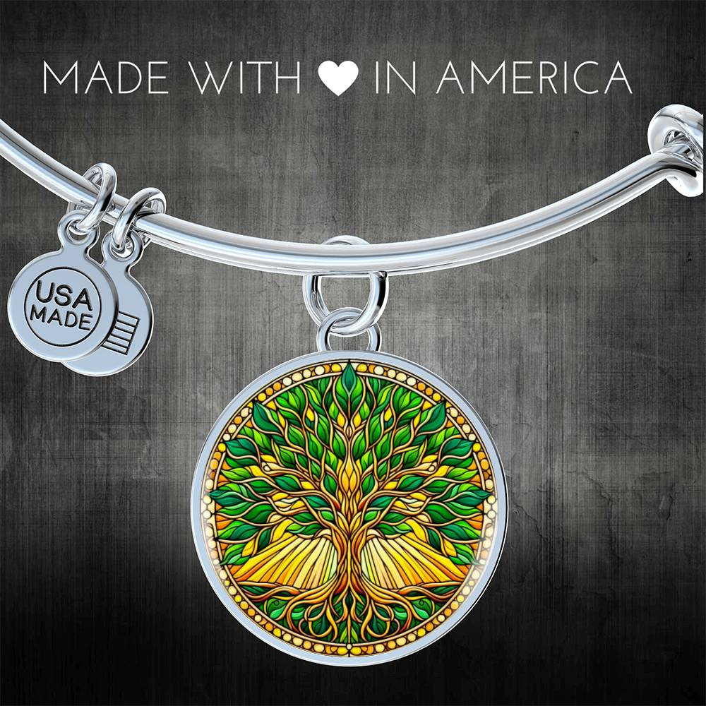 Stained Glass Tree of Life Jewelry - Silver and Gold