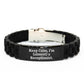 Funny Receptionist Gifts for Christmas from Coworkers, Friends, Family - Glide lock Clasp Bracelet, Quote: 'Keep Calm, I'm (almost) A Receptionist.' - Image 1