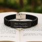 Funny Hunting Gifts for Men - 'Shit Happens. Hunting Helps.' Inspirational Glide lock Clasp Bracelet, Christmas Unique Gifts from Friends to Family - Image 2