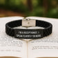 Funny Receptionist Gifts for Birthday - I'm A Receptionist. I Speak Fluently In genius. Glide lock Clasp Bracelet, Adjustable and Premium Bag - Image 2