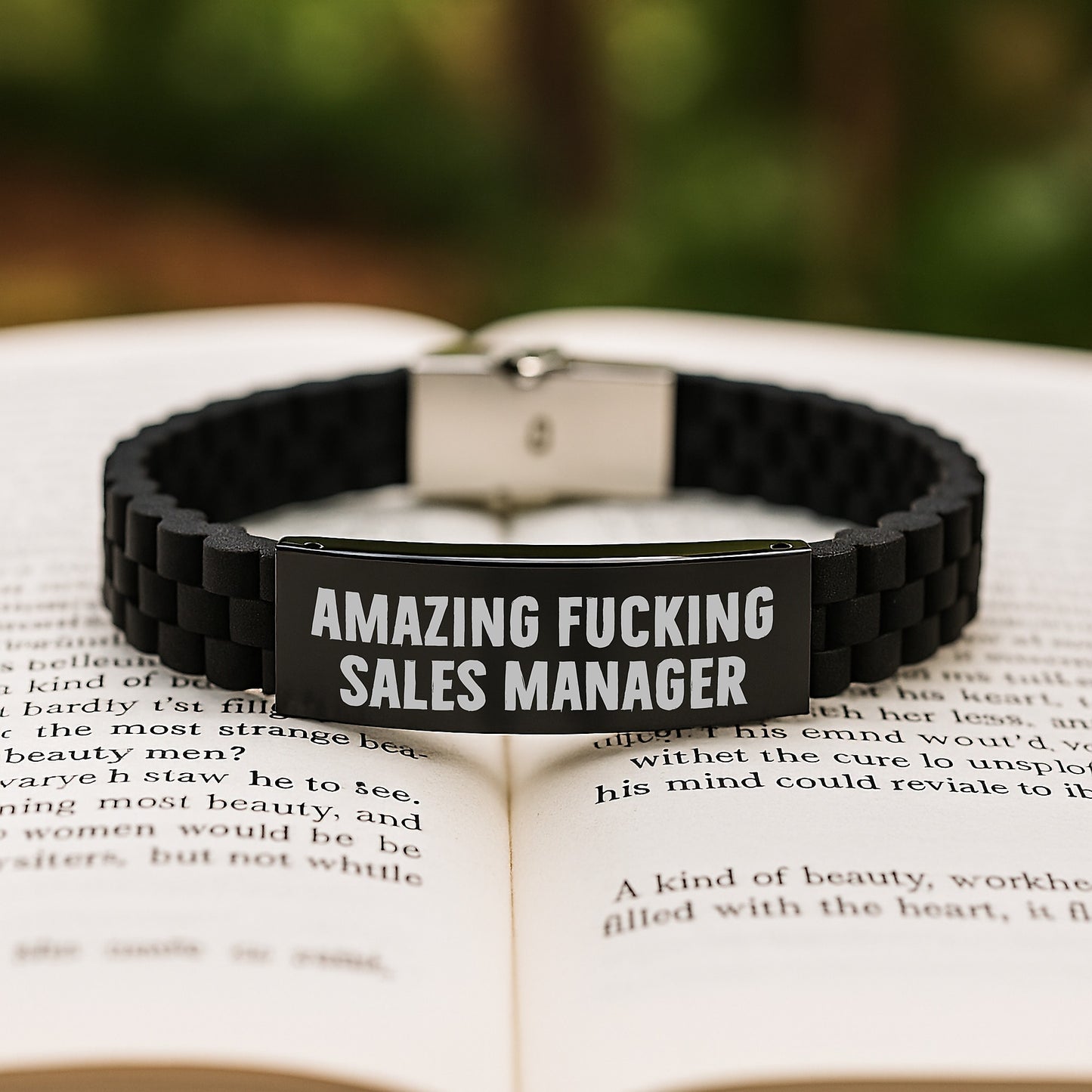 Funny Sales Manager Gifts from Friends Christmas Unique Gifts for Sales Manager Glide lock Clasp Bracelet - Amazing F--king - Image 2