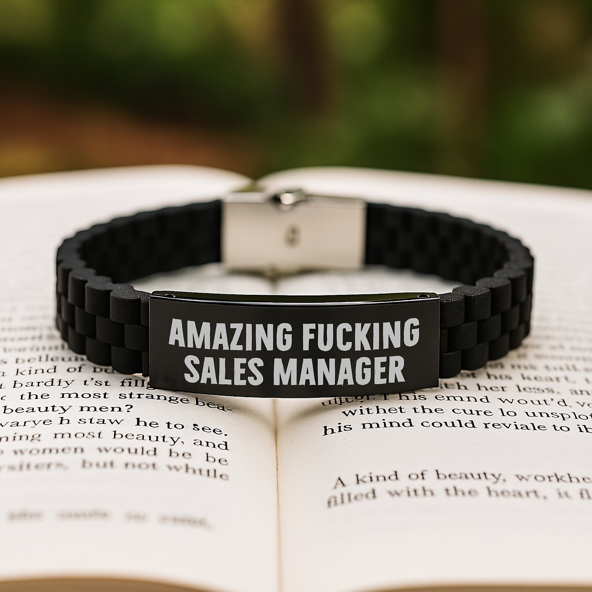 Funny Sales Manager Gifts from Friends Christmas Unique Gifts for Sales Manager Glide lock Clasp Bracelet - Amazing F--king - Image 2