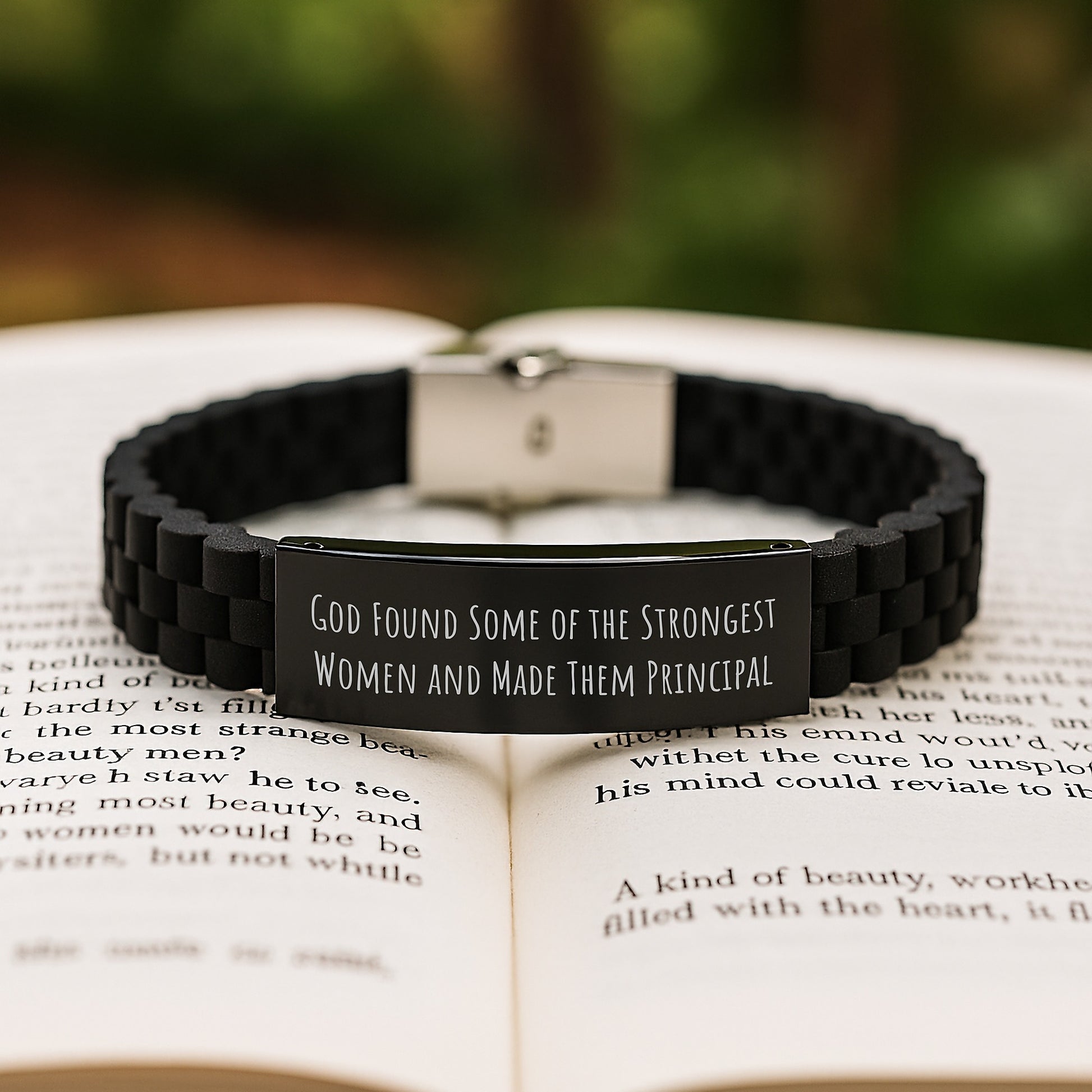 Funny Principal Gifts from Men to Women - Glide lock Clasp Bracelet with Quote 'God Found Some Of The Strongest Women And Made Them Principal' for Christmas Unique Gifts - Image 2