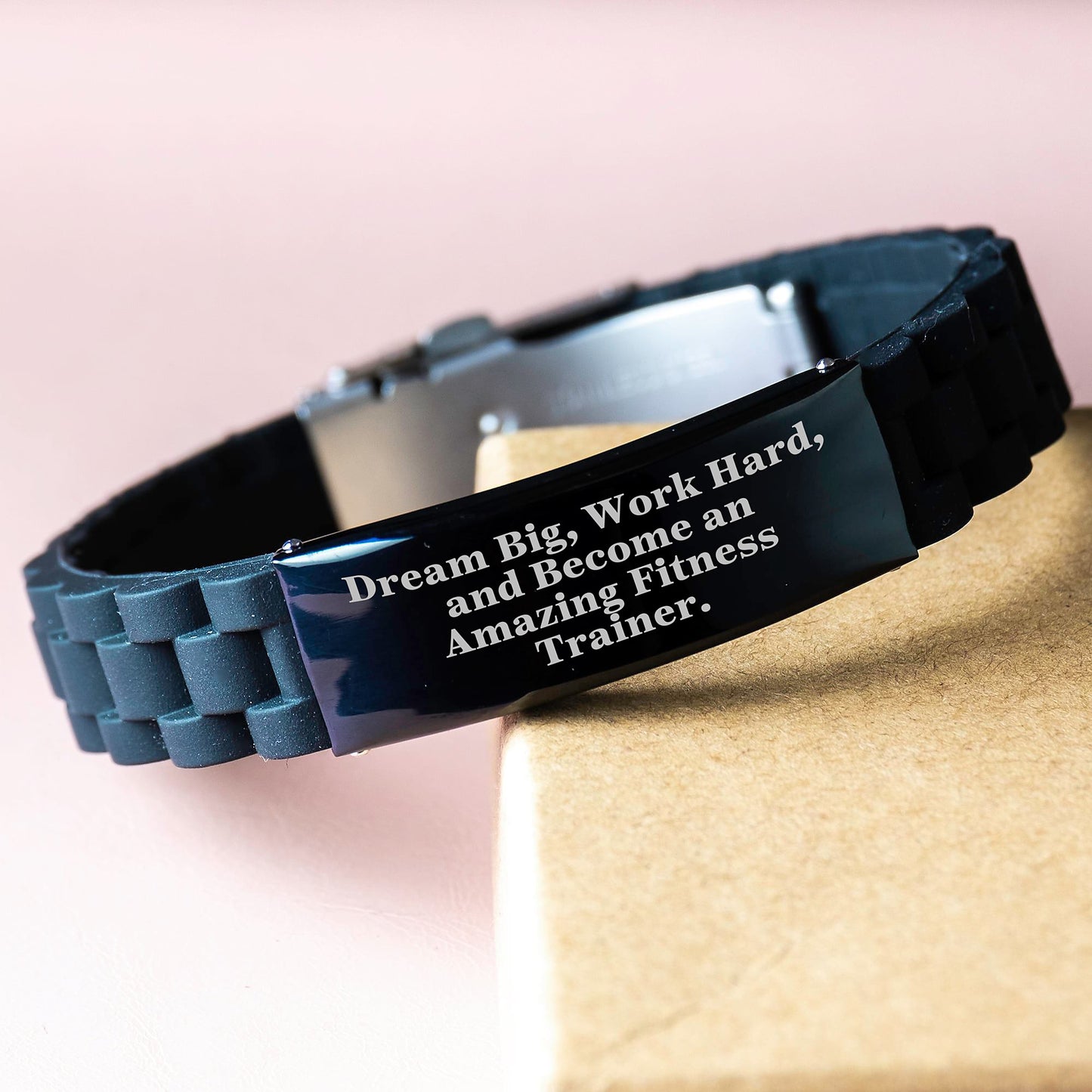 Fitness Trainer Gifts from Friends, Inspirational Glide lock Clasp Bracelet for Men, Women, Coworkers, Family - Dream Big, Work Hard, and Become Amazing - Image 3