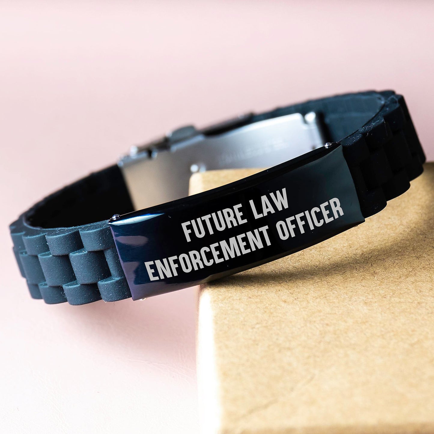 Funny Future Law Enforcement Officer Gifts from Men to Law Enforcement Officers, Christmas Unique Law Enforcement Officer Gifts, Glide lock Clasp Bracelet for Law Enforcement Officer Men - Image 3