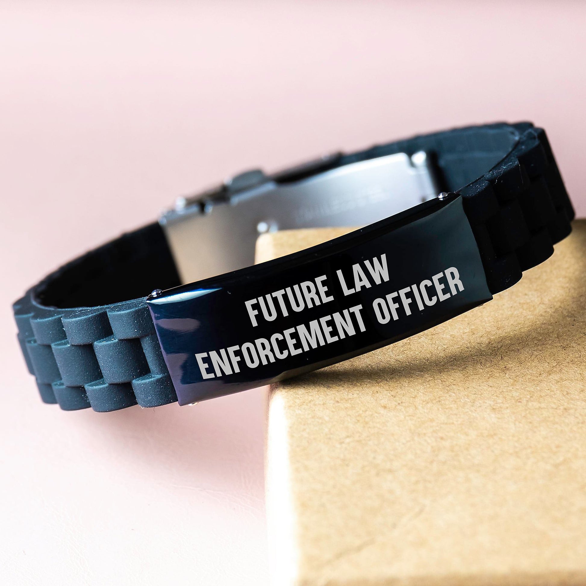 Funny Future Law Enforcement Officer Gifts from Men to Law Enforcement Officers, Christmas Unique Law Enforcement Officer Gifts, Glide lock Clasp Bracelet for Law Enforcement Officer Men - Image 3