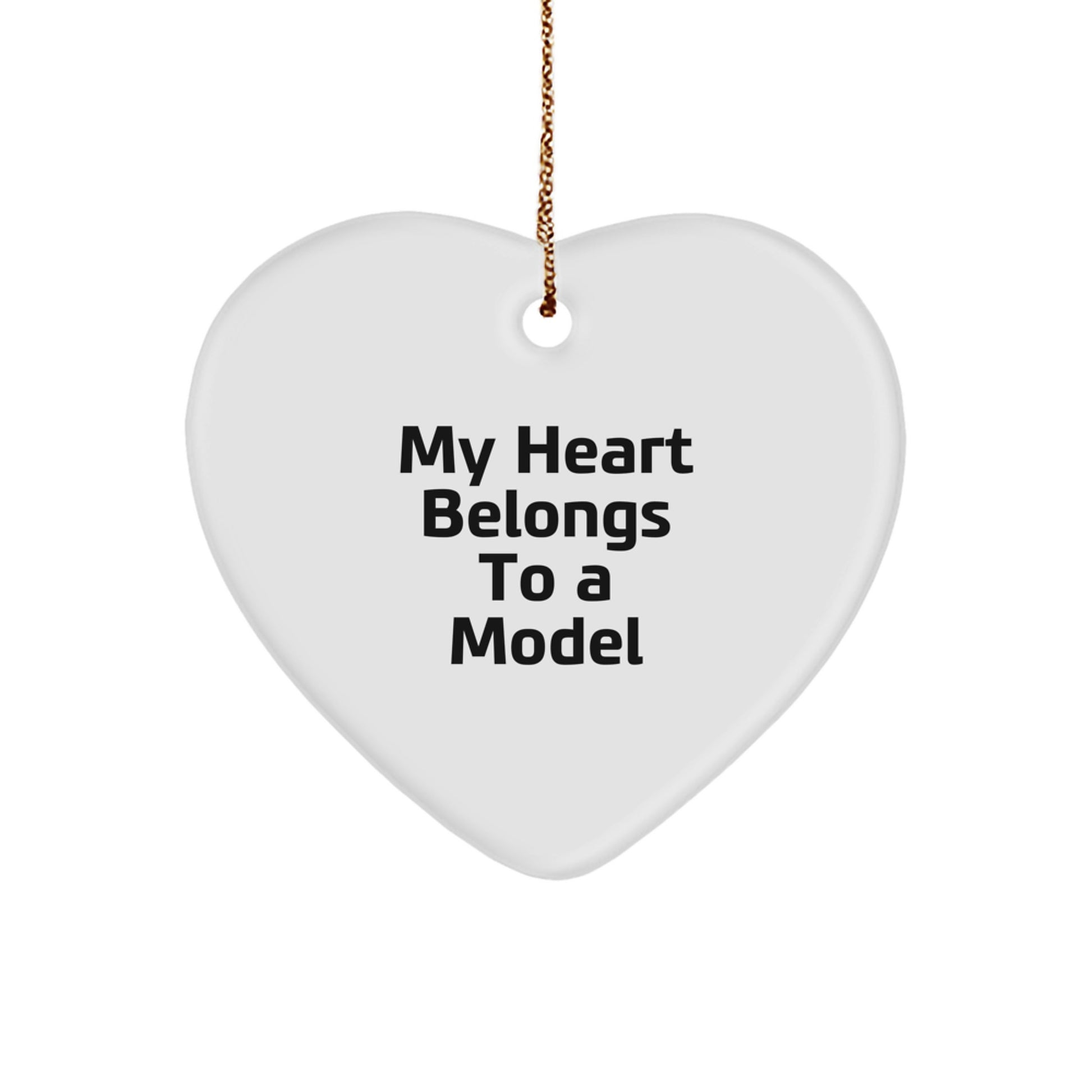 Funny Model Gifts from My Heart Belongs To A Model Heart Ornament for Christmas, Gifts for Model Enthusiasts - Image 1