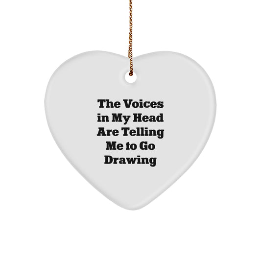 Drawing Heart Ornament Funny Gifts from Friends and Family for Drawing Enthusiasts - Christmas Unique Finds - Image 1