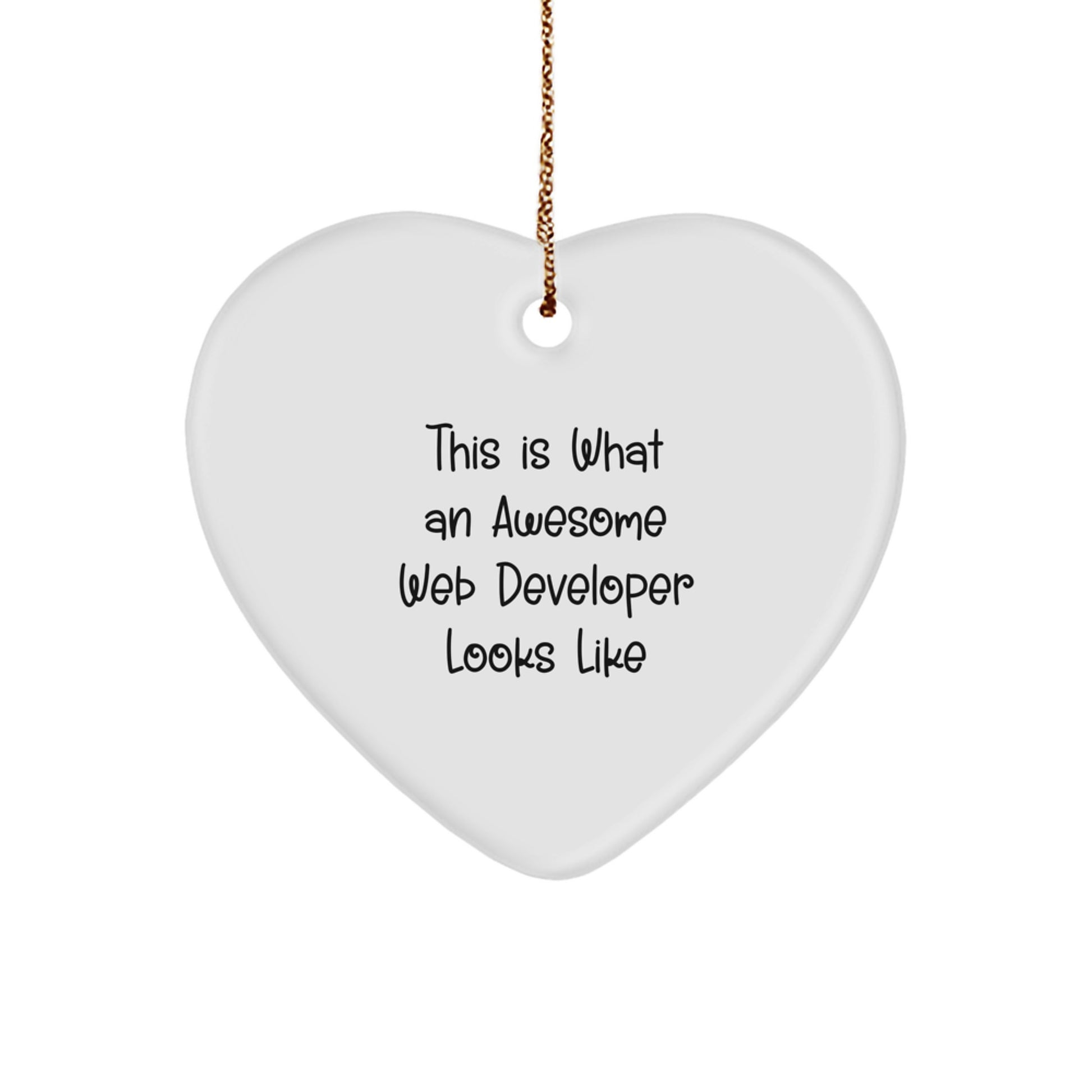 Funny Web Developer Gifts from Friends - Christmas Unique Heart Ornaments for Web Developers, Inspirational Quotes - Image 1