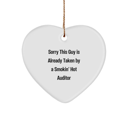 Auditor Gifts from Men to Colleagues, Funny Heart Ornament for Christmas, Sorry This Guy - Image 1