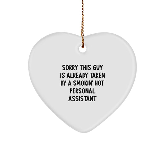Funny Personal Assistant Gifts from Friends for Smokin' Hot Personal Assistants, Heart Ornament for Christmas Unique Gifts - Image 1