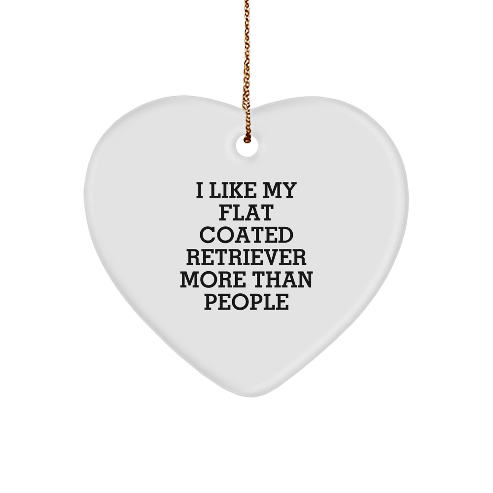 Funny Flat Coated Retriever Dog Gifts from Friends, Heart Ornament for Christmas - Image 1