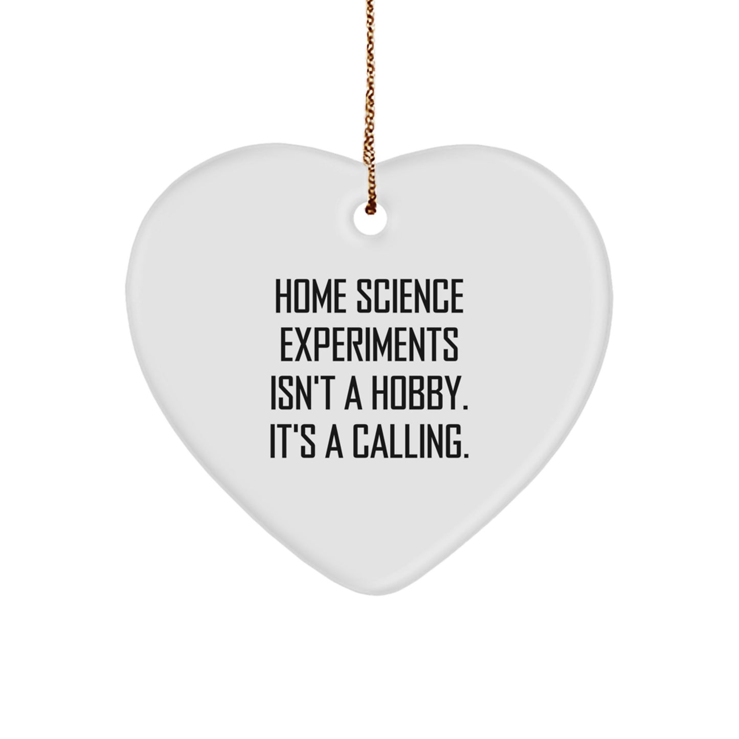Home Science Experiments Gifts from Family for Christmas Unique Heart Ornament, 'Home Science Experiments Isn't A Hobby. It's A Calling.' Quote, Durable MDF Material, Vibrant Colors - Image 1