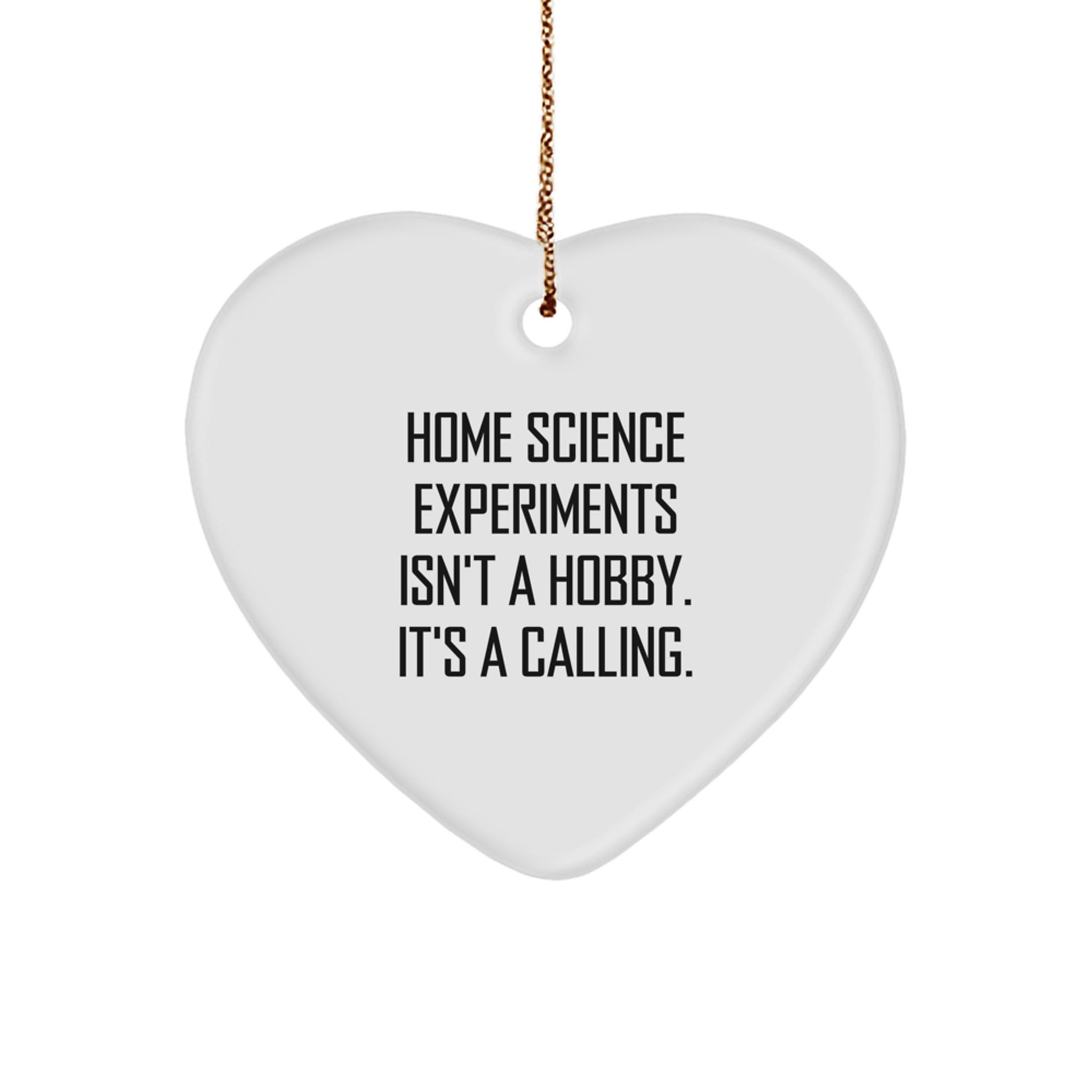 Home Science Experiments Gifts from Family for Christmas Unique Heart Ornament, 'Home Science Experiments Isn't A Hobby. It's A Calling.' Quote, Durable MDF Material, Vibrant Colors - Image 1