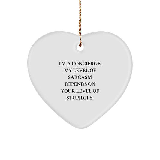 Funny Concierge Gifts from Friends - Heart Ornament for Concierge at Christmas - Image 1
